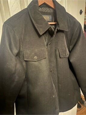 Pendleton Black Military-Style Wool Field Jacket